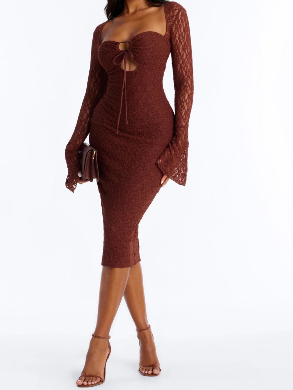 Fashion Nova Brown Midi Dress